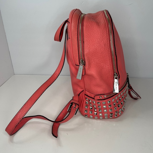Michael Kors Rhea Backpack Studded Leather Coral Pink Grapefruit 30S5SEZB5L - Picture 3 of 16